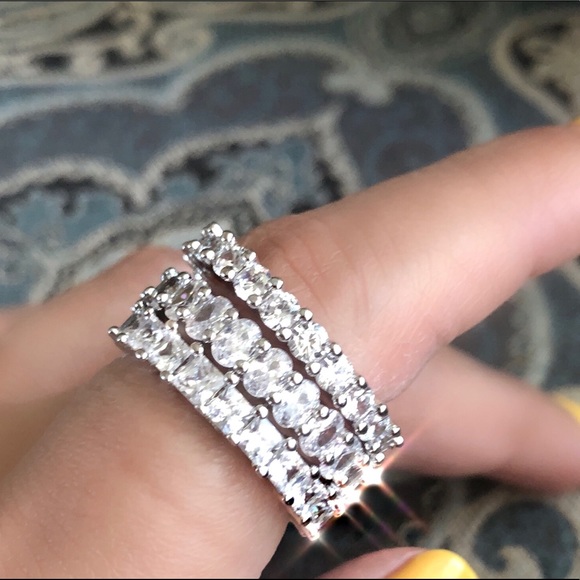 Jewelry | New Item Crystal 3 Ring Stackable Set | Poshmark